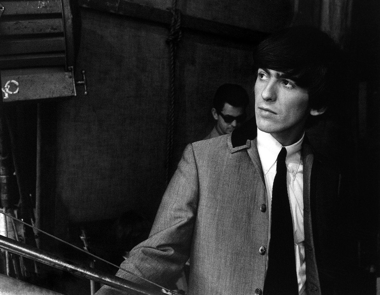 The Beatles’ “A Hard Day’s Night”Light silver-grey suits|George Harrison