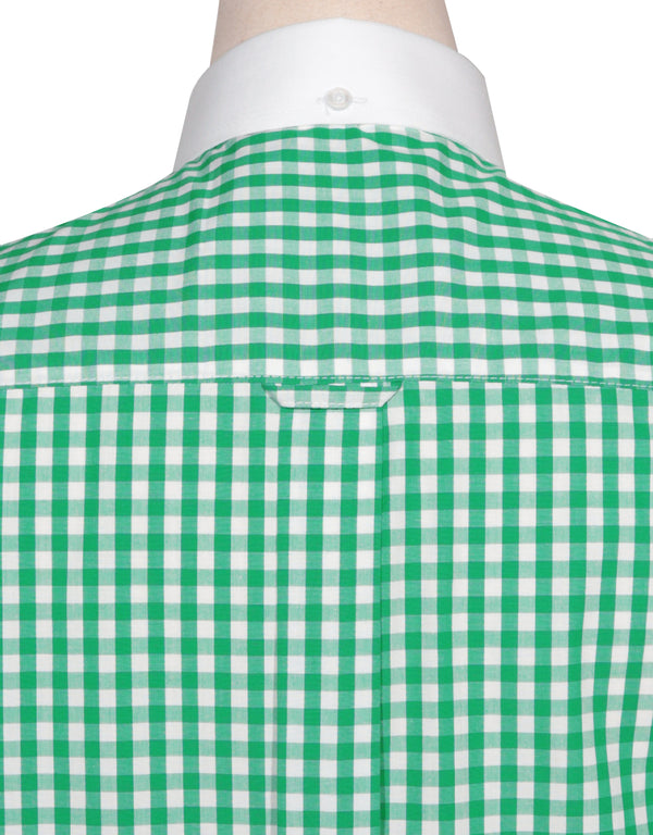 Button Down Shirt -  Green Gingham Check Shirt