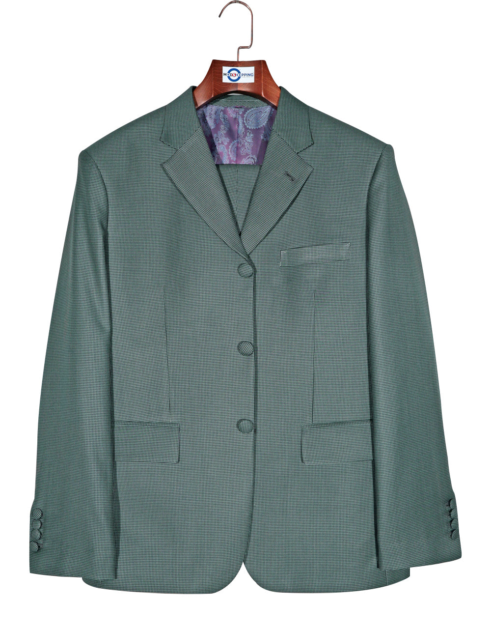 Green Mod Suits Mod Suit - Green and Black Small Houndstooth Suit – Mod Shopping Ltd ...