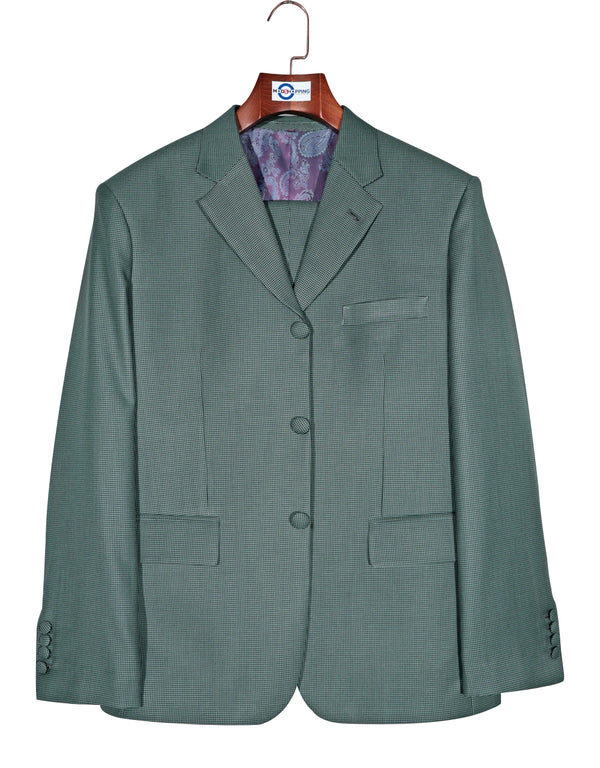 Mod Suit - Green and Black Small Houndstooth Suit