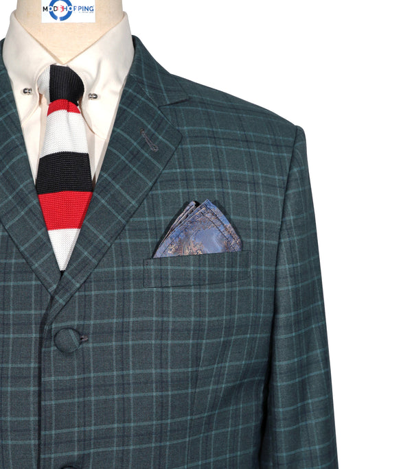 Mod Suit - Green Prince of Wales Check Suit