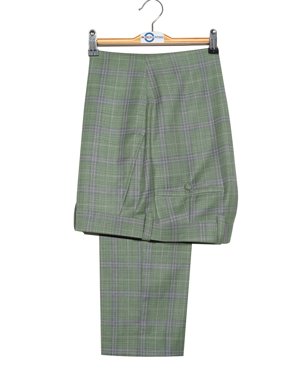 Light Green Plaid Check Suit Trouser2