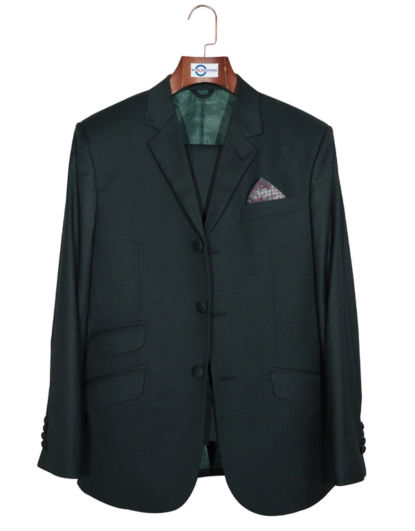 Mod Suit - 60s Vintage Style Dark Green Suit for Men