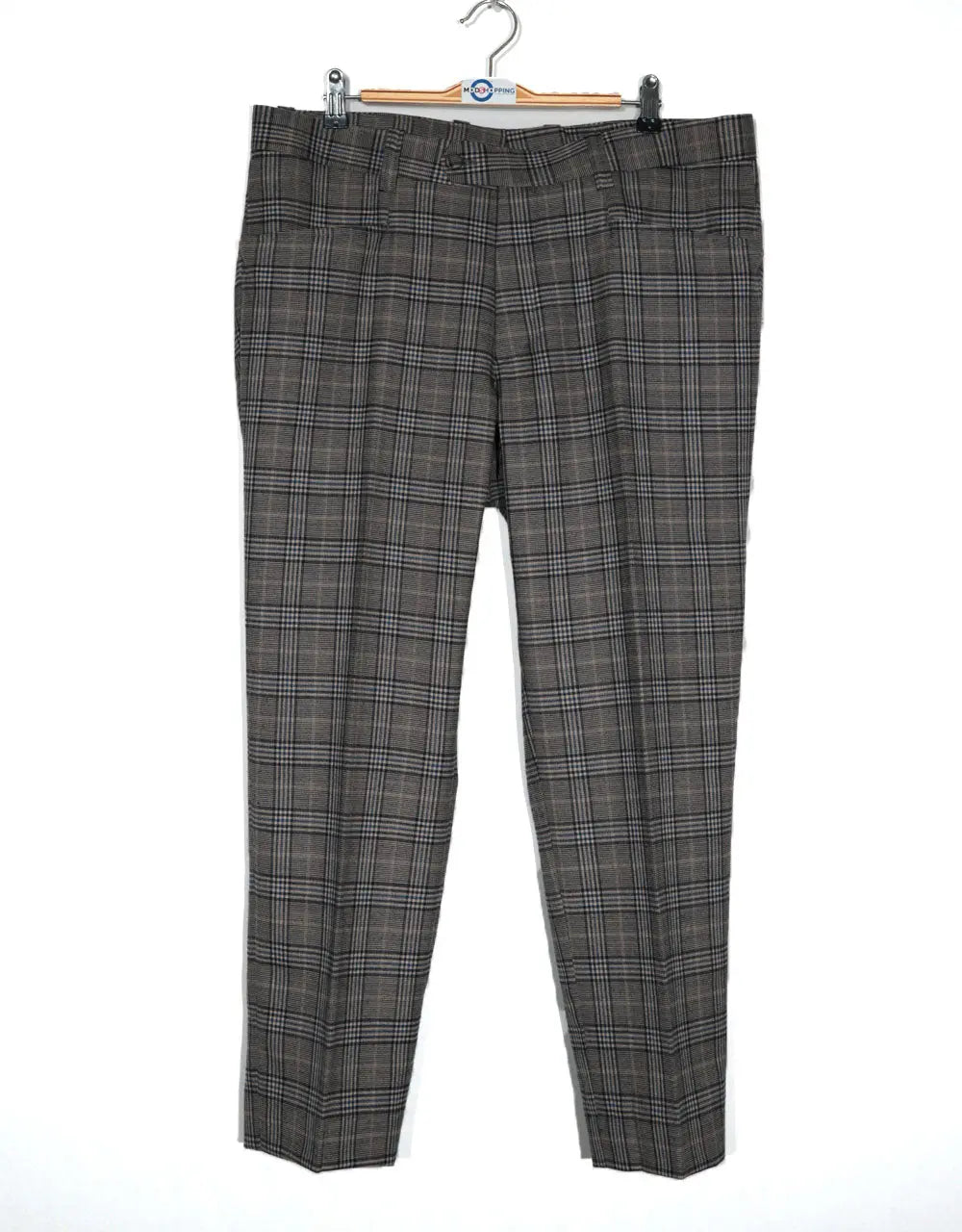 Grey Prince of Wales Check 3 Piece Suit Modshopping Clothing