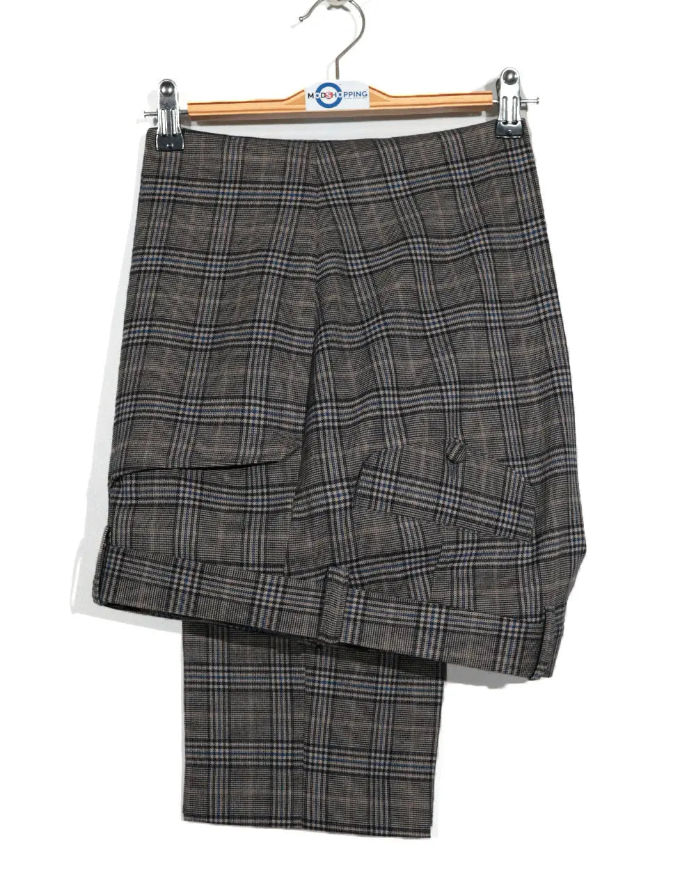 Grey Prince of Wales Check 3 Piece Suit Modshopping Clothing