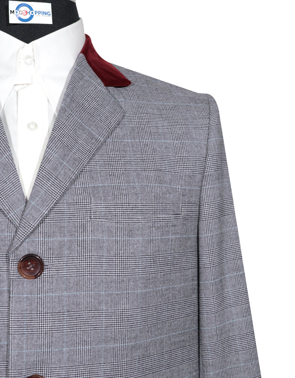 Long Overcoat | Light Grey Prince of Wales Check Tweed Overcoat