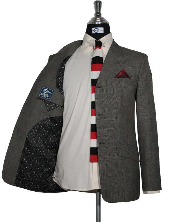 Mod Blazer - Grey Prince of Wales Check Jacket