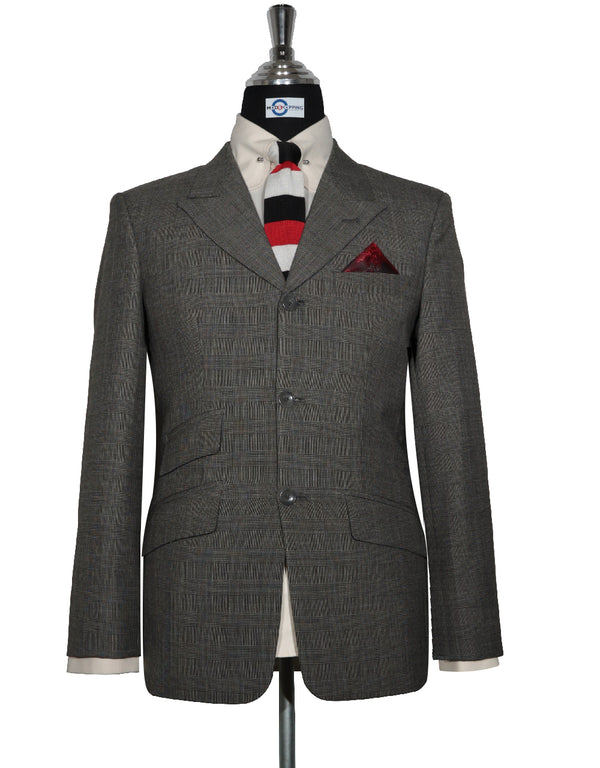 Mod Blazer - Grey Prince of Wales Check Jacket