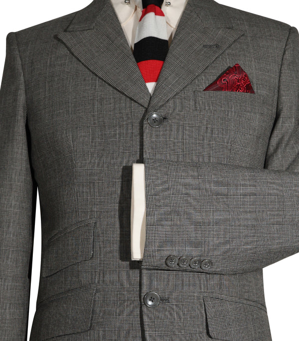 Mod Suit - Grey Prince of Wales Check Suit