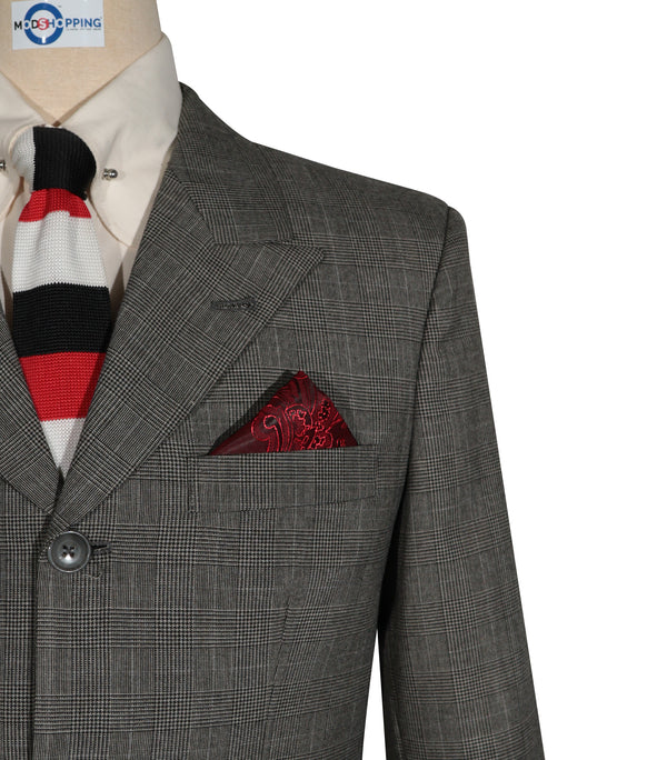 Mod Suit - Grey Prince of Wales Check Suit