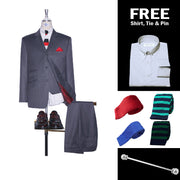 Grey Herringbone 3 Piece Suit Packet 