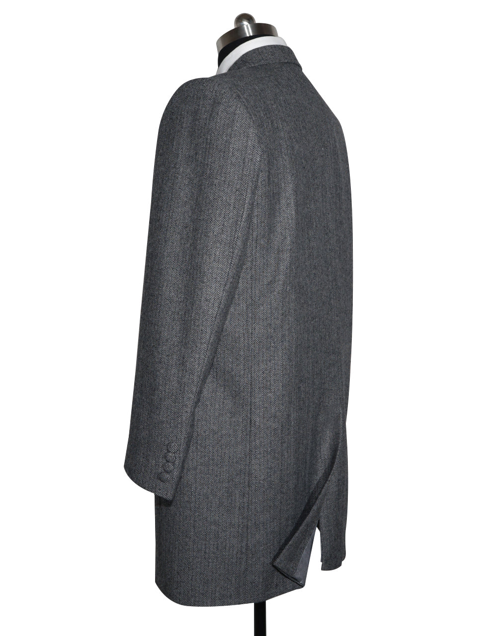 Men’s Grey Herringbone Tweed Overcoat