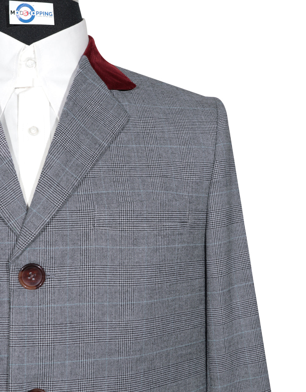 Long Overcoat | Light Grey Prince of Wales Check Tweed Overcoat