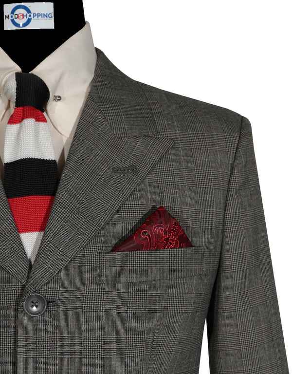 Mod Blazer - Grey Prince of Wales Check Jacket