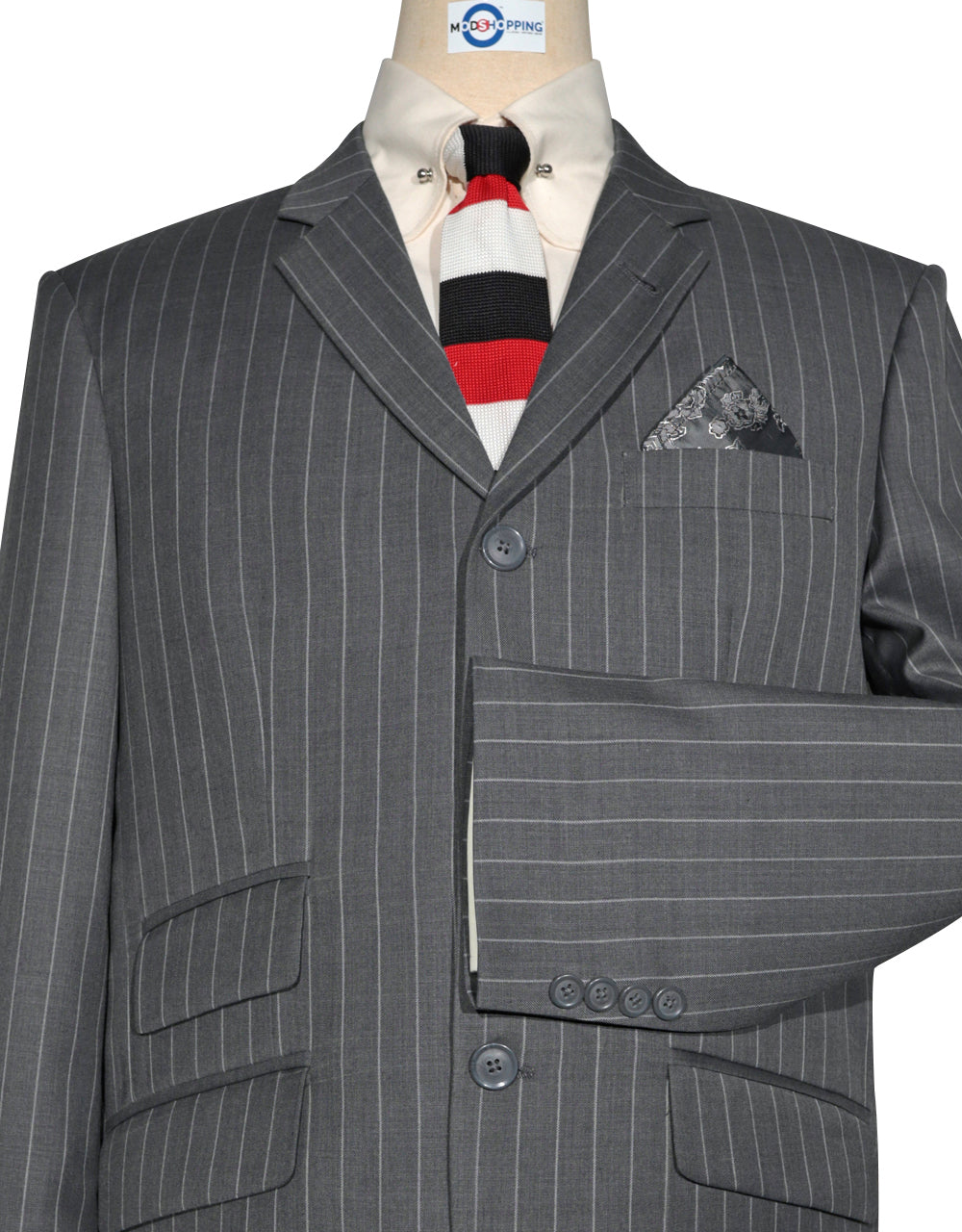 Grey and Light Grey Stripe Suit