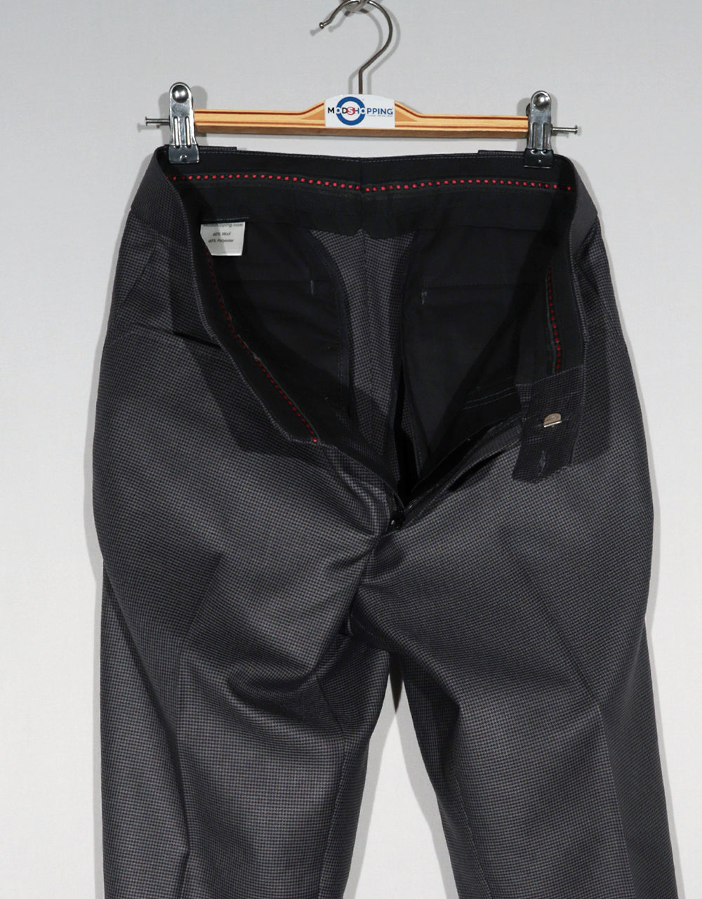 Grey and Black Small Houndstooth Suit