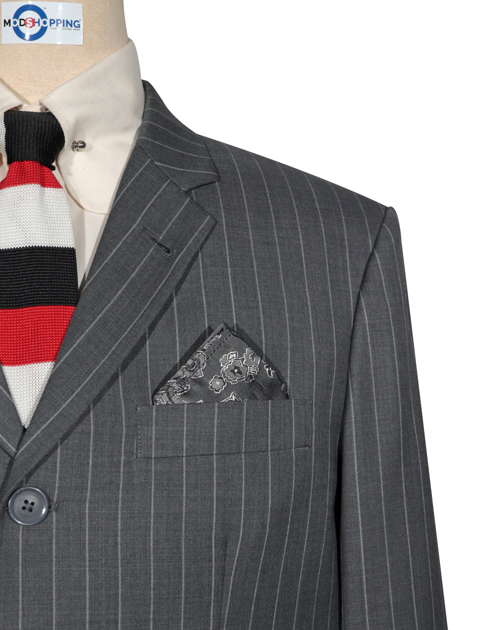 Grey and Light Grey Stripe Suit