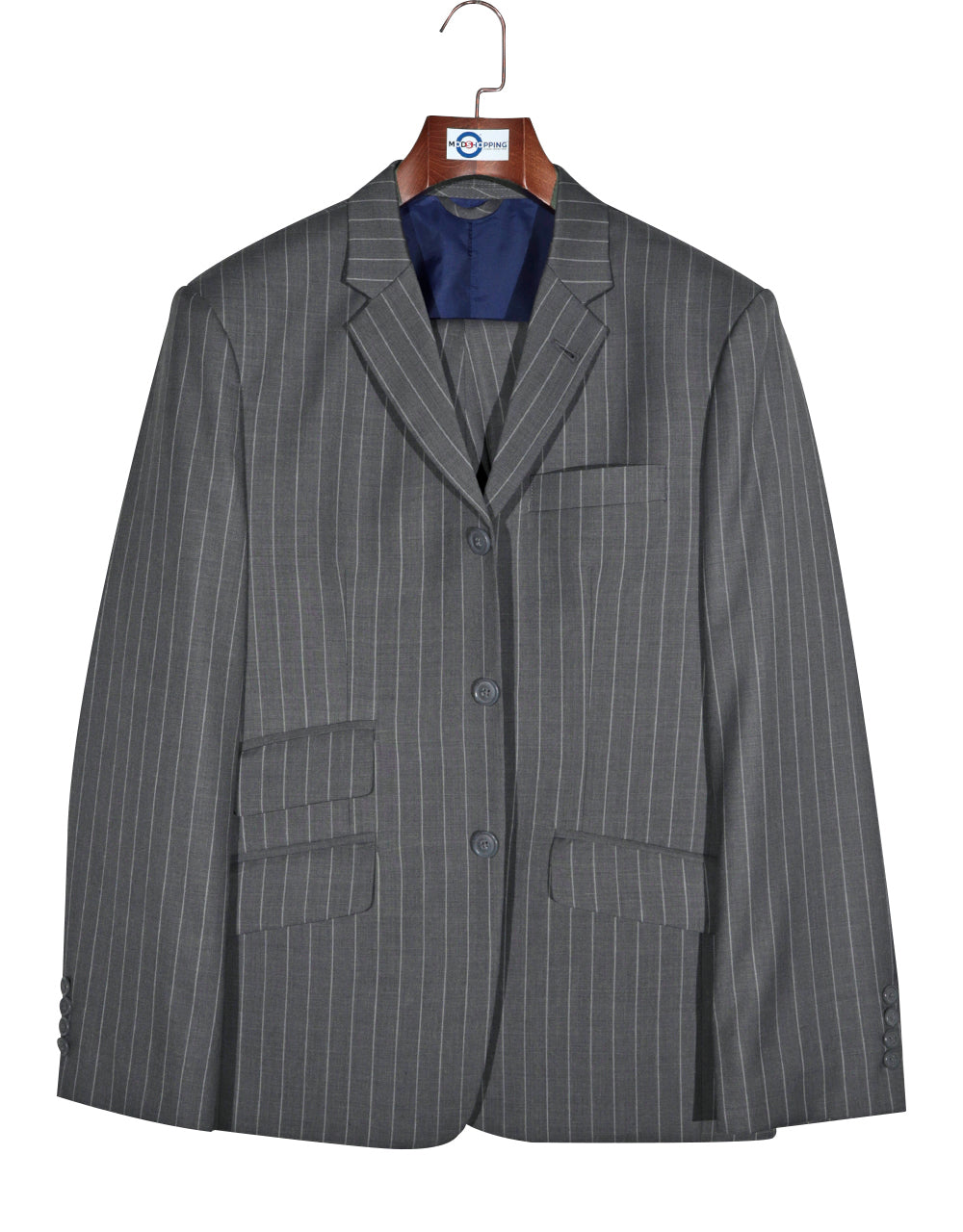 Grey and Light Grey Stripe Suit