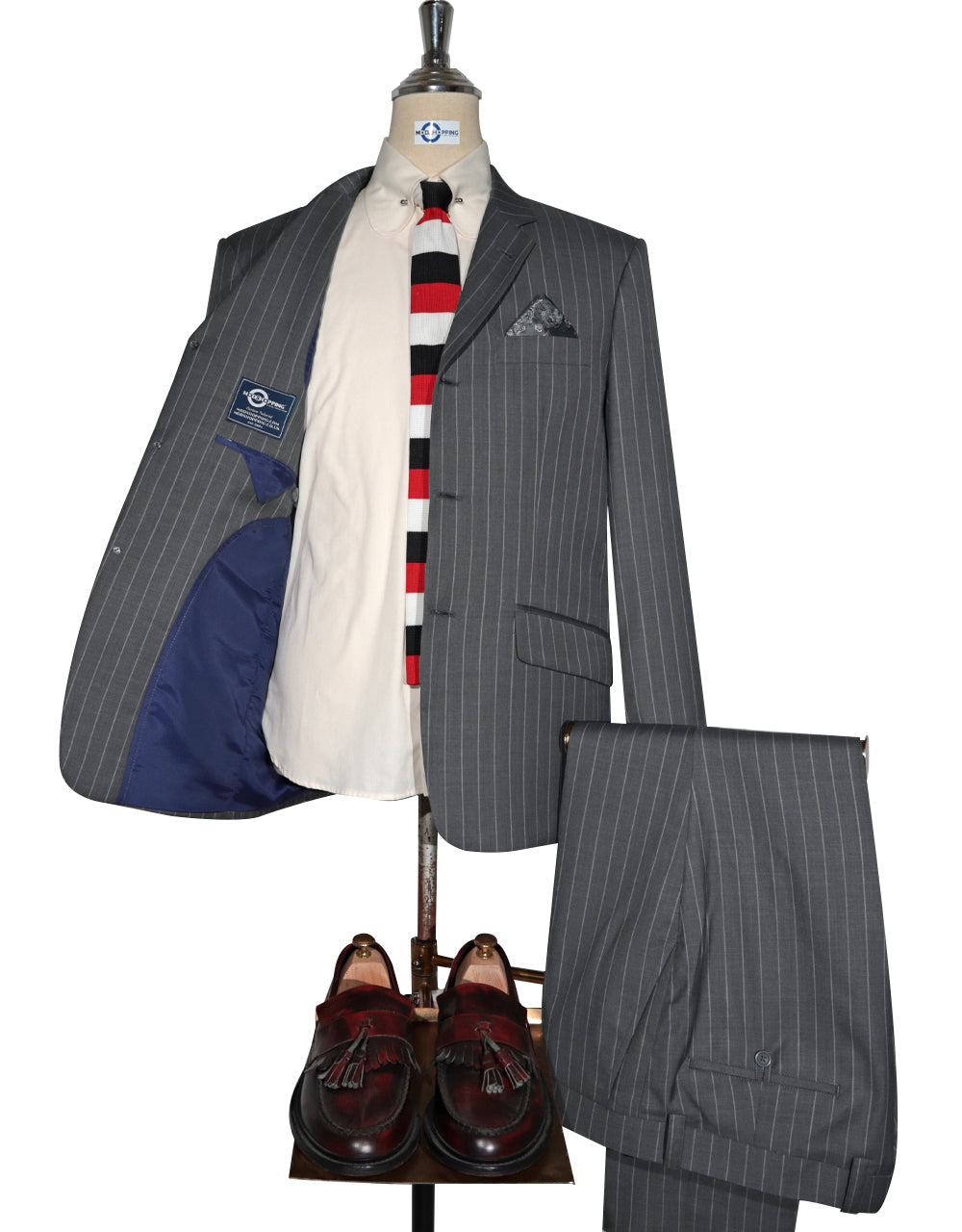 Grey and Light Grey Stripe Suit