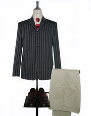 This Blazer Only - Grey and White Striped Blazer Size 36R