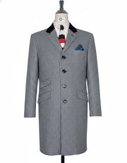 Black and White Houndstooth Long Jacket