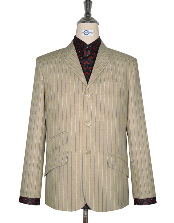 Boating Blazer - Khaki and Blue Striped Blazer