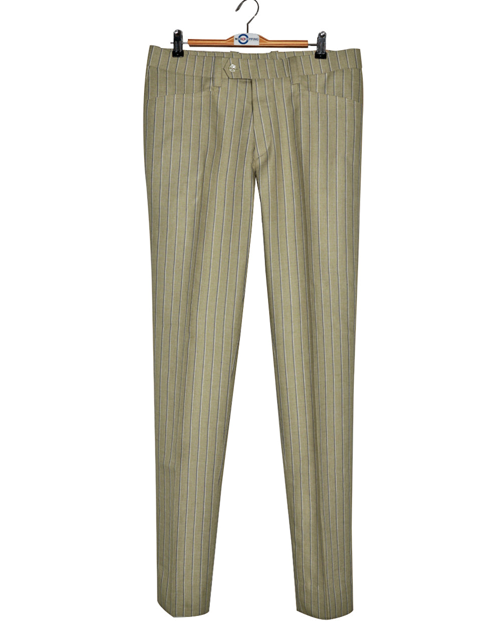 Striped Suit - Khaki and Blue Striped Suit