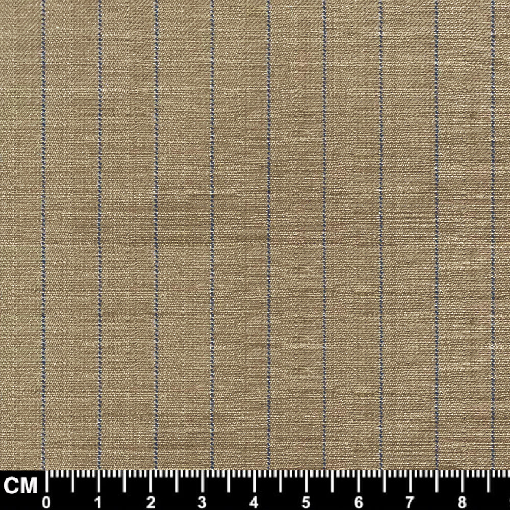 Khaki and Blue Pinstripe Fabric Size