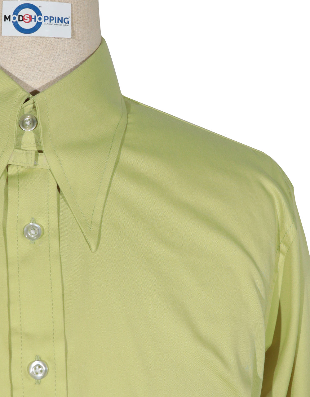 Tab Collar Shirt | Lemon Green Tab Collar Shirt