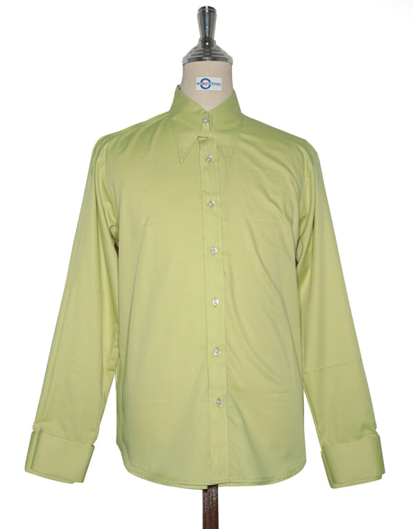 Tab Collar Shirt | Lemon Green Tab Collar Shirt