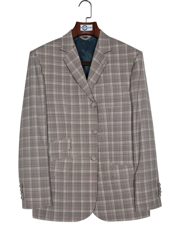 Mod Blazer - Light Purple and Grey Check Blazer