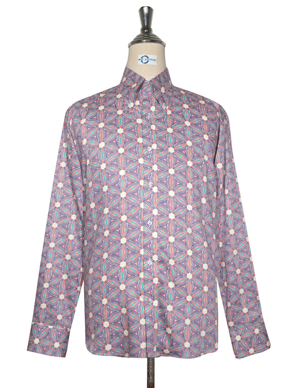 This Shirt Only - Light Purple Floral Shirt Size M