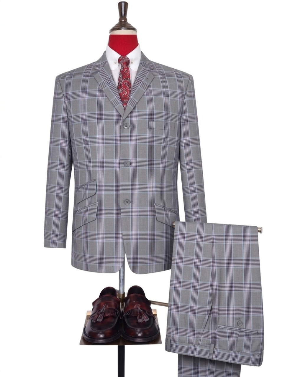 Light Grey Glen Paid Check Suit