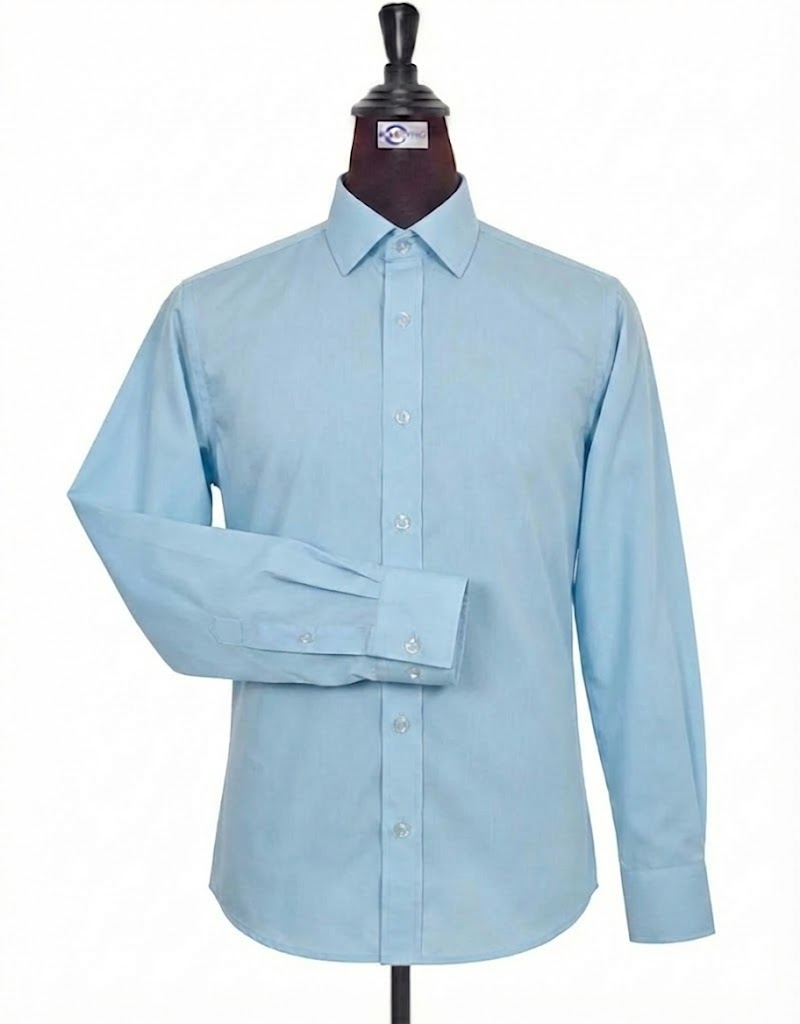 Light Sky Blue Color Spread Collar Shirt