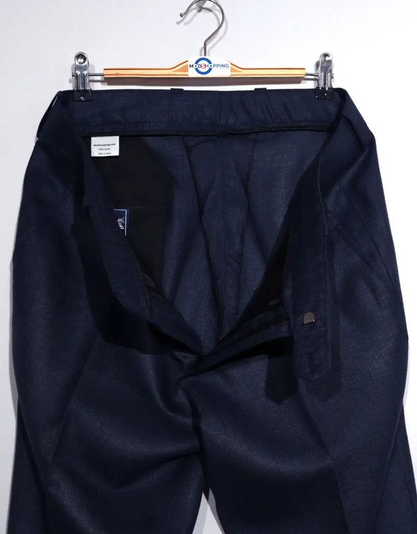 Linen Suit - 60s Vintage Style Navy Blue Linen Suit Modshopping Clothing
