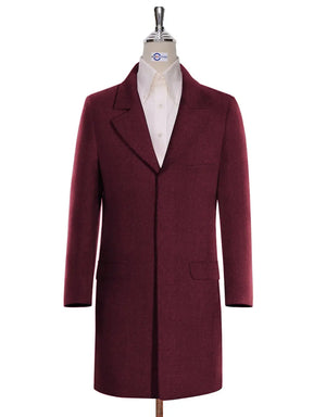 Long Coat | 60s Vintage Style Burgundy Winter Long Coat Modshopping Clothing