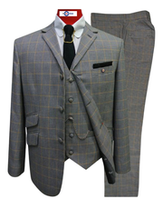 Houndstooth Check 3-Piece Suit for Men – Classic Tailored Fit