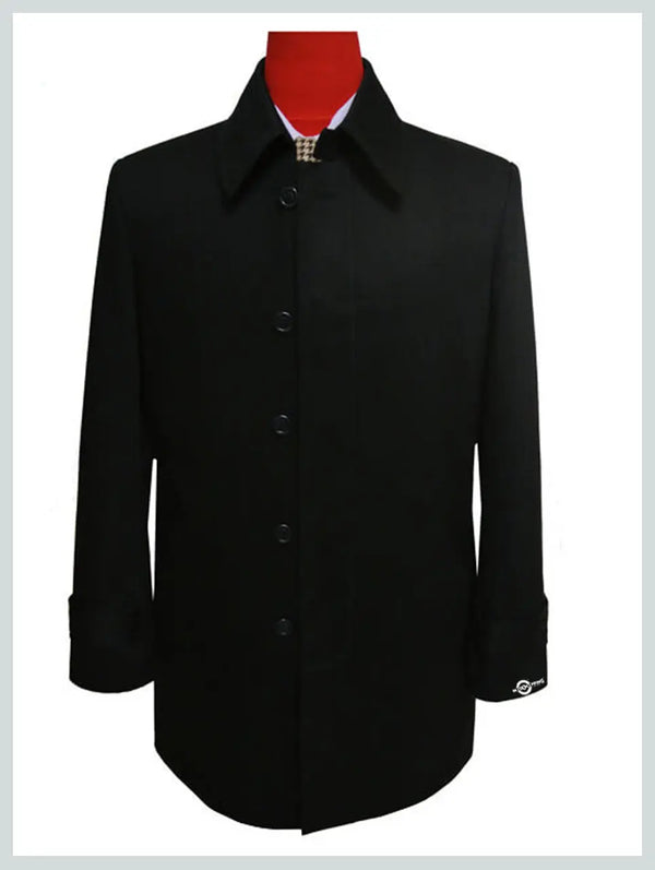 Mac Coat Men's | Mod Fashion Vintage Original Black Mac Coat Modshopping Clothing