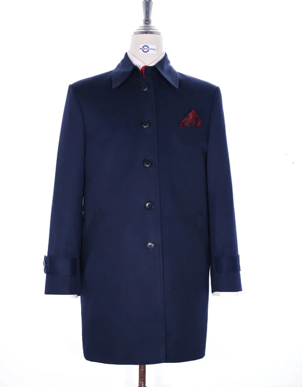 Mac Coat Men's | Tailor Made Vintage Style Original Navy Blue Mac Coat Modshopping Clothing