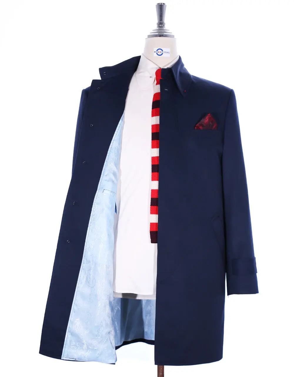 Mac Coat Men's | Tailor Made Vintage Style Original Navy Blue Mac Coat Modshopping Clothing