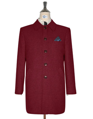 Mac Coat Men's | Vintage Style Red Herringbone Mac Coat Modshopping Clothing