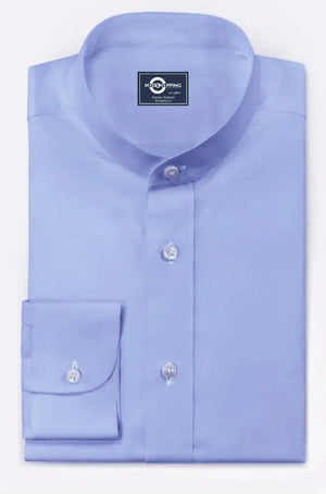Mandarin Collar - Sky Blue Mandarin Collar Shirt Modshopping Clothing