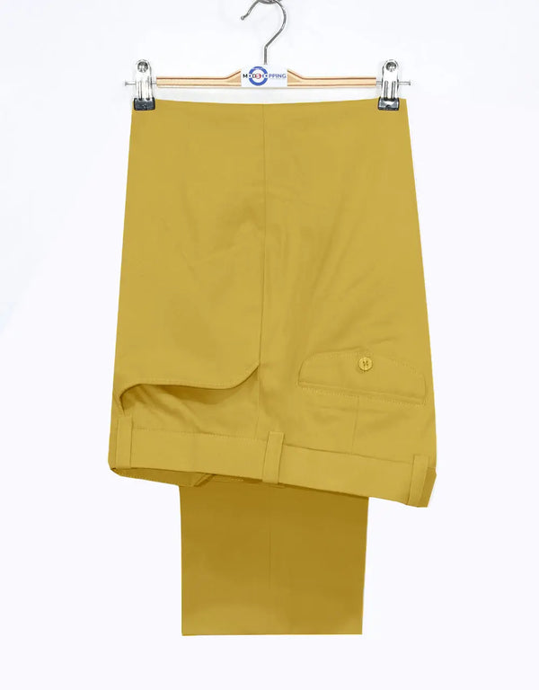 Men's Chino Trousers | Vintage Style Mustard Yellow Chino Trouser Modshopping Clothing