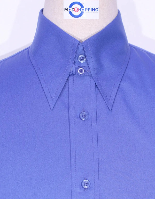 Men's Tab Collar Shirt - Sky Blue Tab Collar Shirt Modshopping Clothing