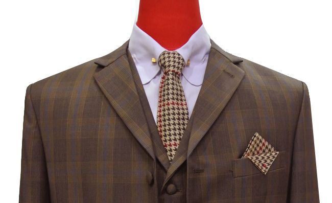 Men's Plaid Check 3 Piece Suit
