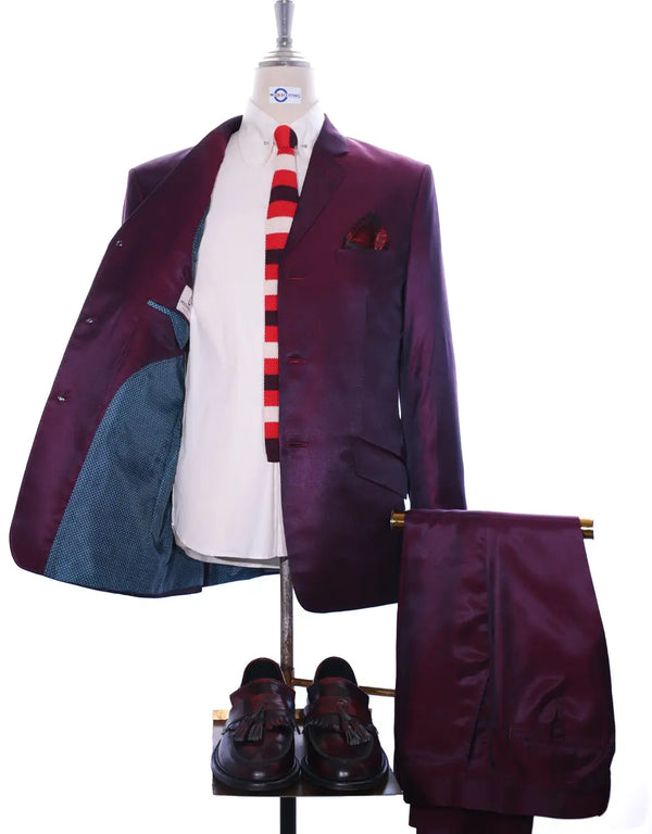 Mod Fashion Burgundy Wine Tonic Suit Modshopping Clothing