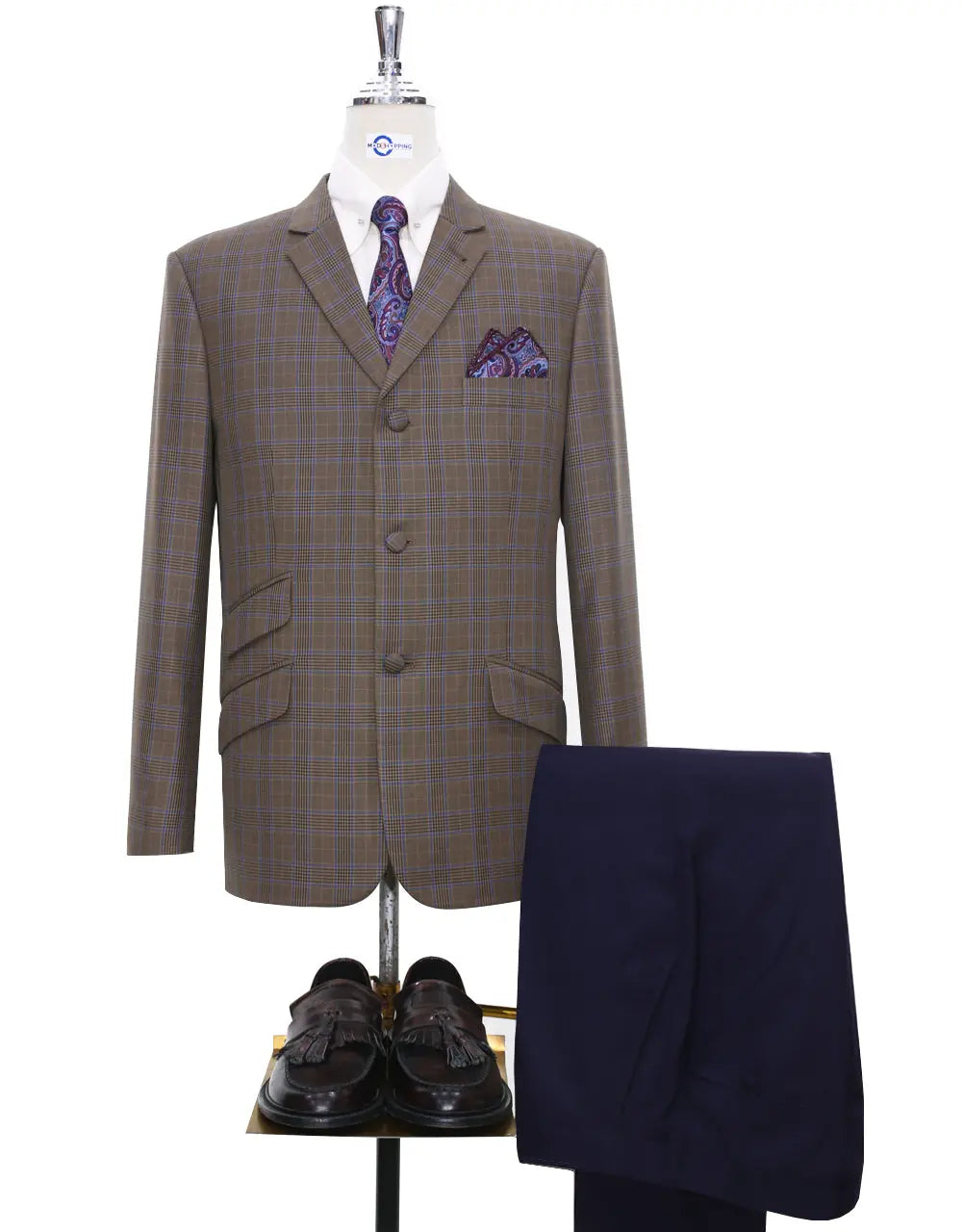 Mod Jacket - Brown Prince Of Wales Check Jacket Men's – Modshopping ...