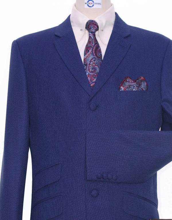Mod Jacket - Navy Blue Birdseye Jacket For Men Modshopping Clothing
