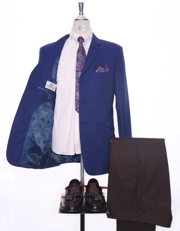 Mod Jacket - Navy Blue Birdseye Jacket For Men Modshopping Clothing