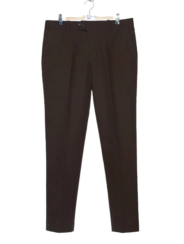 This Trouser Only -  Chocolate Brown Sta Press Trouser Size 33 Inside leg 29